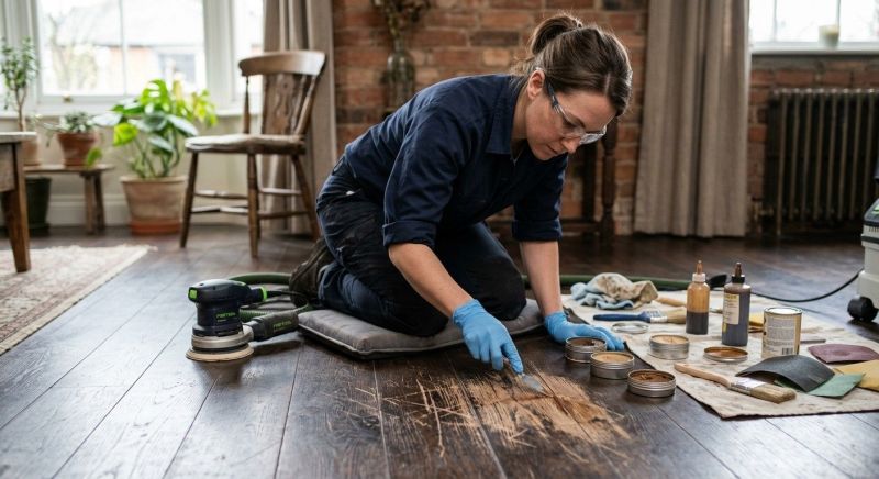 Our team working on Wood Floor Service projects in Stevensville, MD
