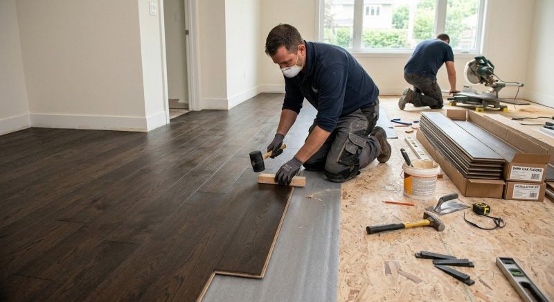 Dark Wood Floor Installation in Stevensville, MD