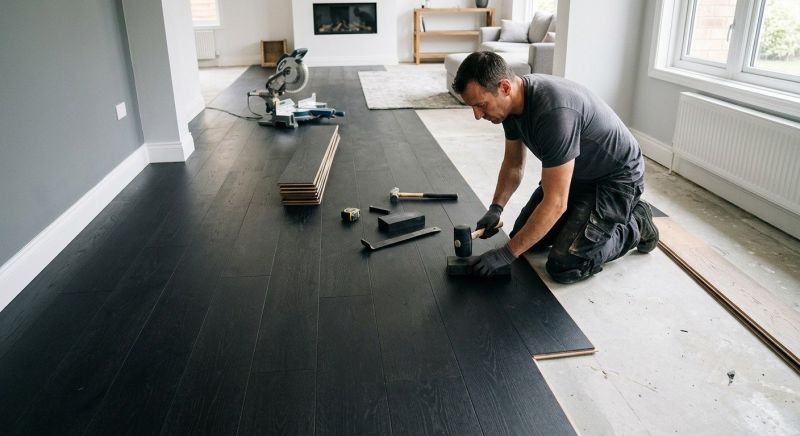 Dark Wood Floor Installation in Stevensville, MD